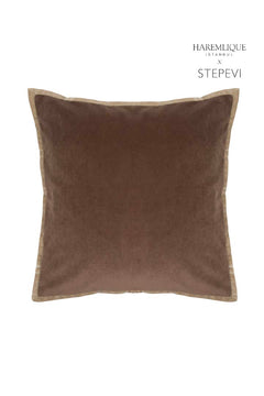 Square Cushion | Brown & Camel - Velvet