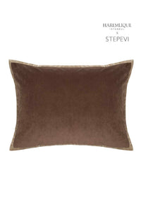 Rectangular Cushion | Brown & Camel - Velvet