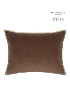 Rectangular Cushion | Brown & Camel - Velvet