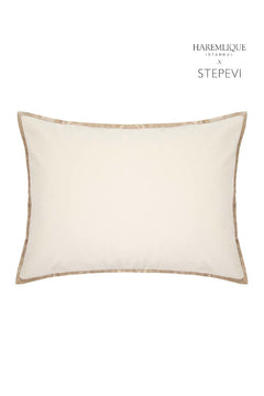 Rectangular Cushion | Cream & Camel - Velvet