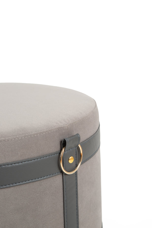 Velvet Ottoman | Gray & Gray