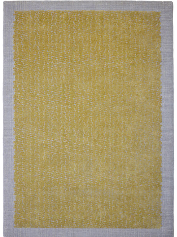 Yellow and gray rug with a textured pattern on a white background thumbnail_1