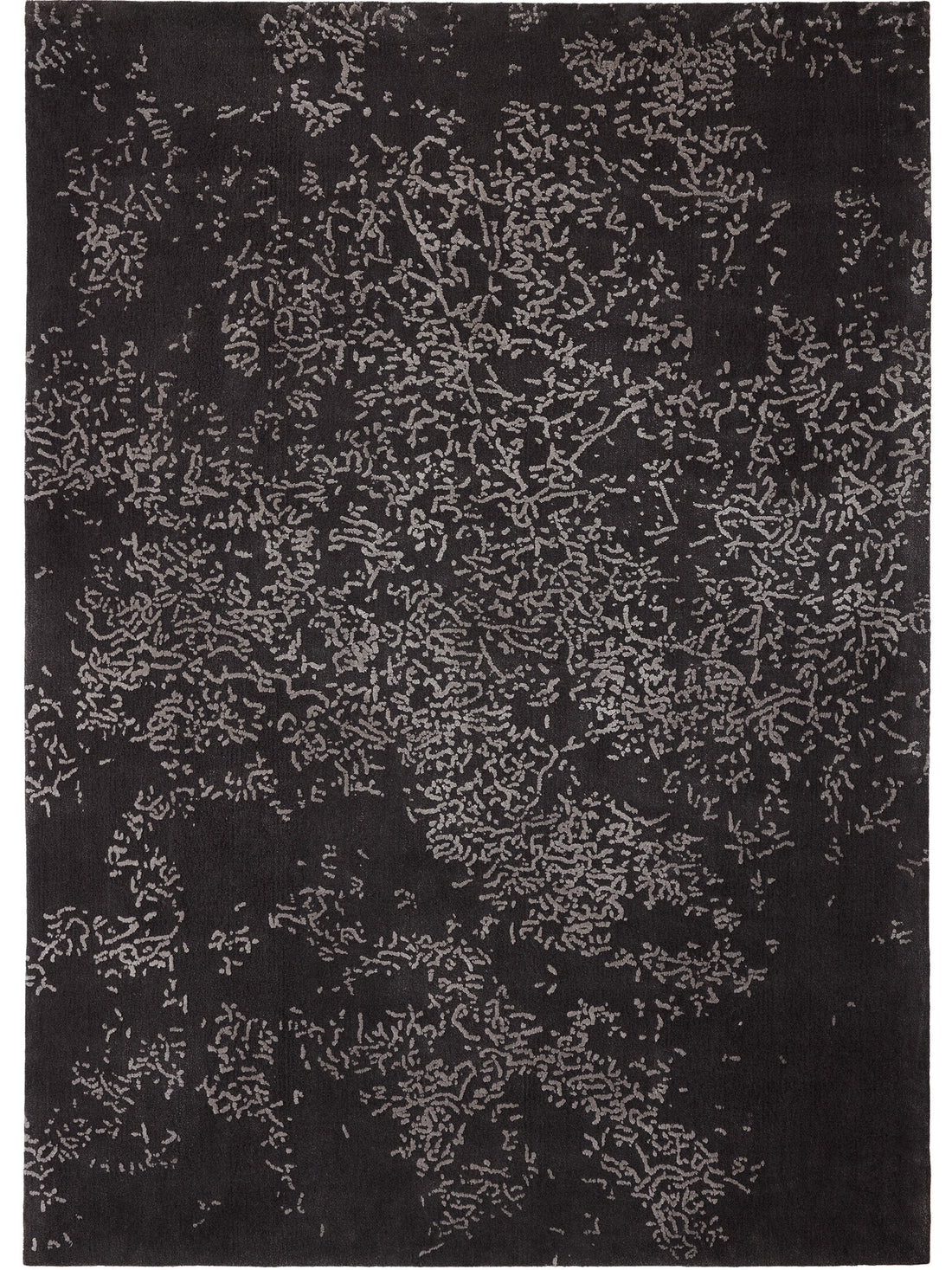 Close-up of the "Blossom" rug in titanium & pebble gray, showcasing its abstract floral-inspired pattern. Ideal for modern rooms thumbnail_1