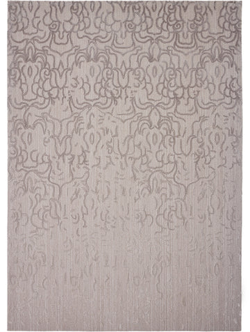 Alfombra en gris angora con un motivo degradado en gris guijarro. Textura suave y motivo elegante. Una alfombra perfecta para la decoración del hogar. thumbnail_1