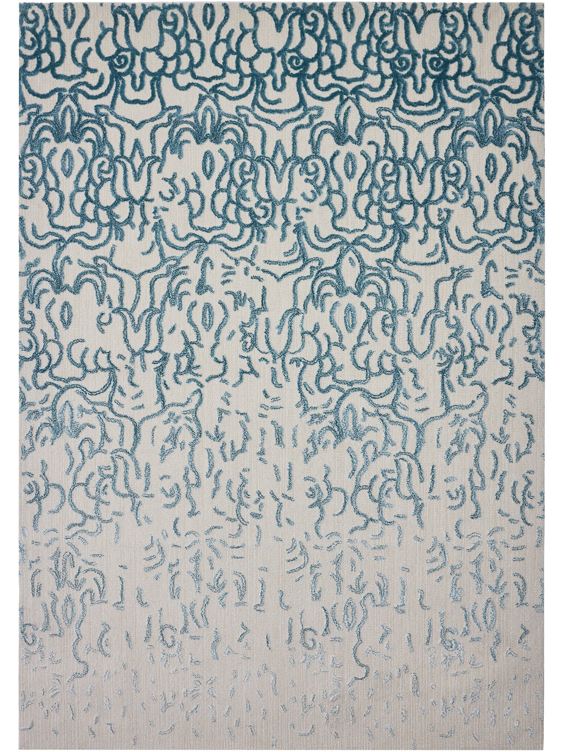 Ink Blue Rugs Fade - Ecru & Ink Blue Rug | STEPEVI