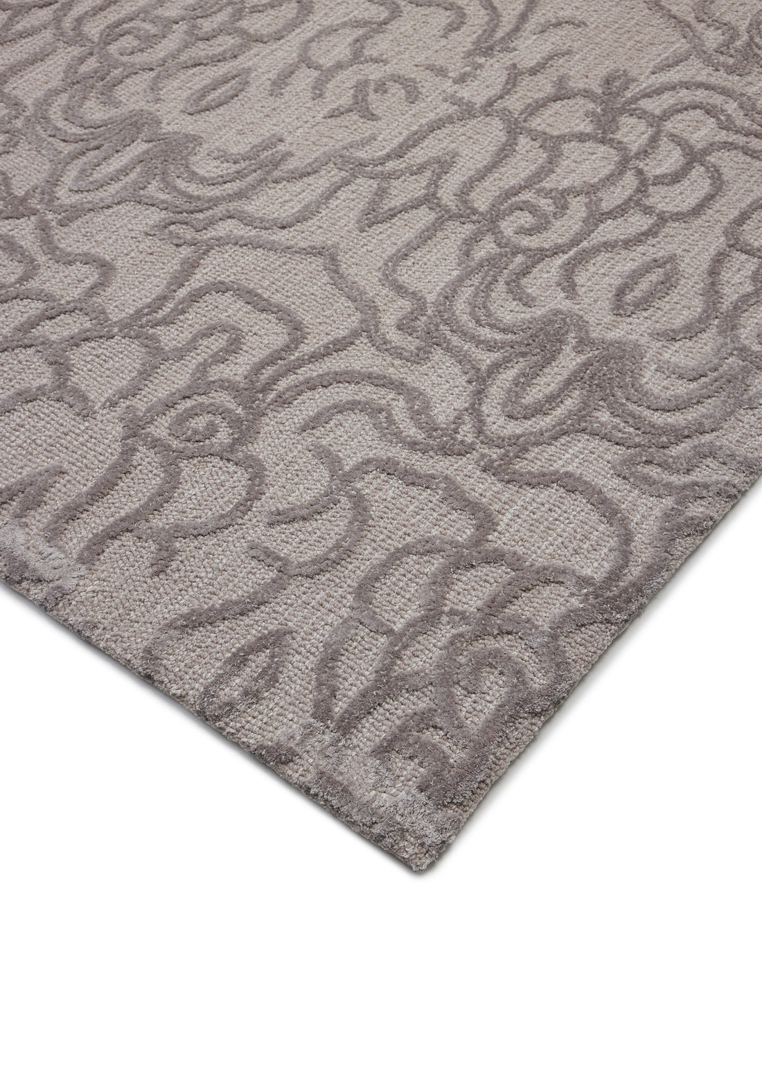 Angora gray rug with pebble gray fade pattern. Soft texture and elegant design. Perfect area rug for home decor. thumbnail_1