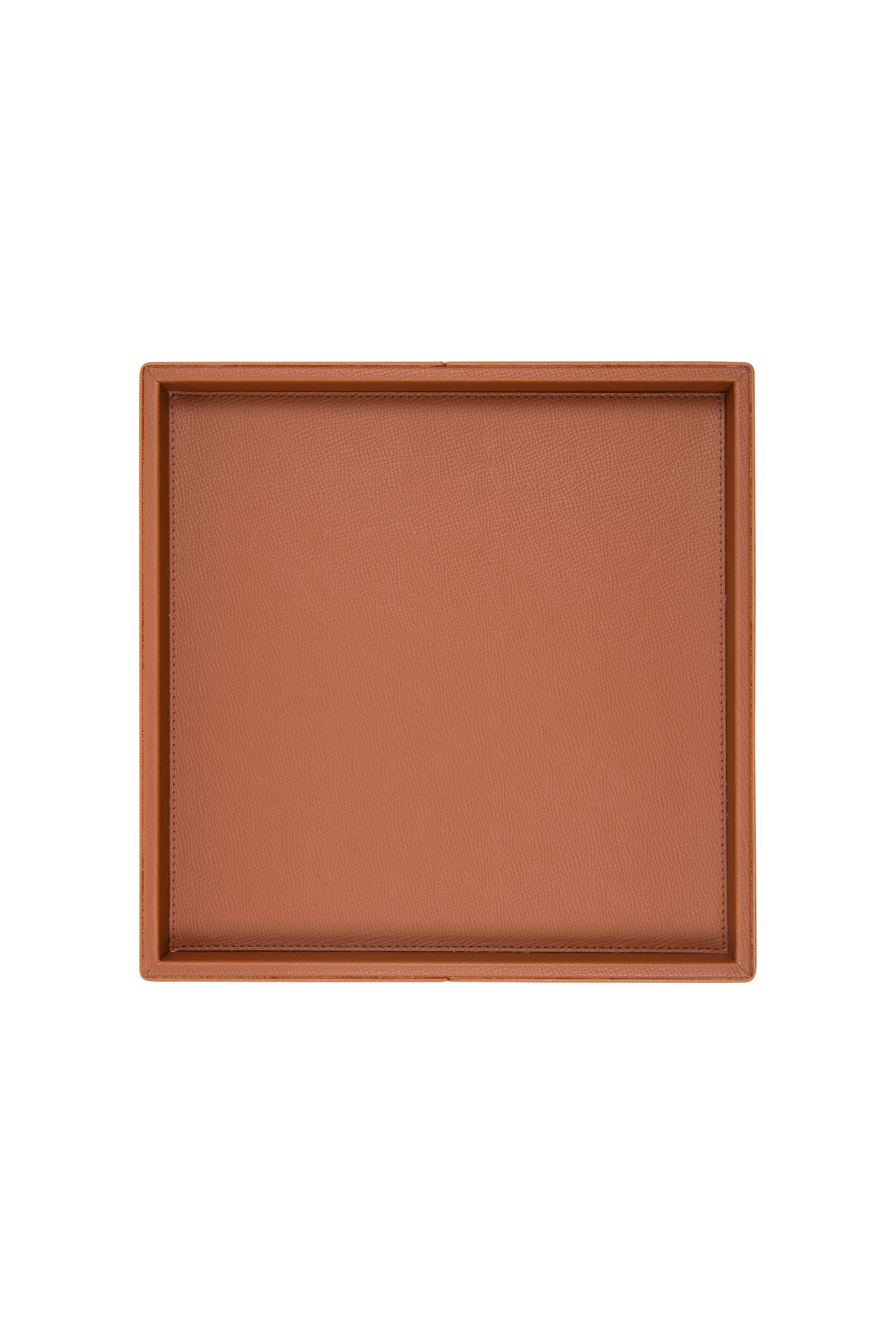 Large Square Leather Tray – Cinnamon