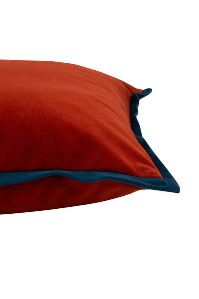 Square Cushion | Red & Navy - Velvet