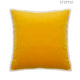 Luxurious yellow velvet cushion with cream piping; shows the design and texture. HAREMLIQUE ISTANBUL X STEPEVI branded