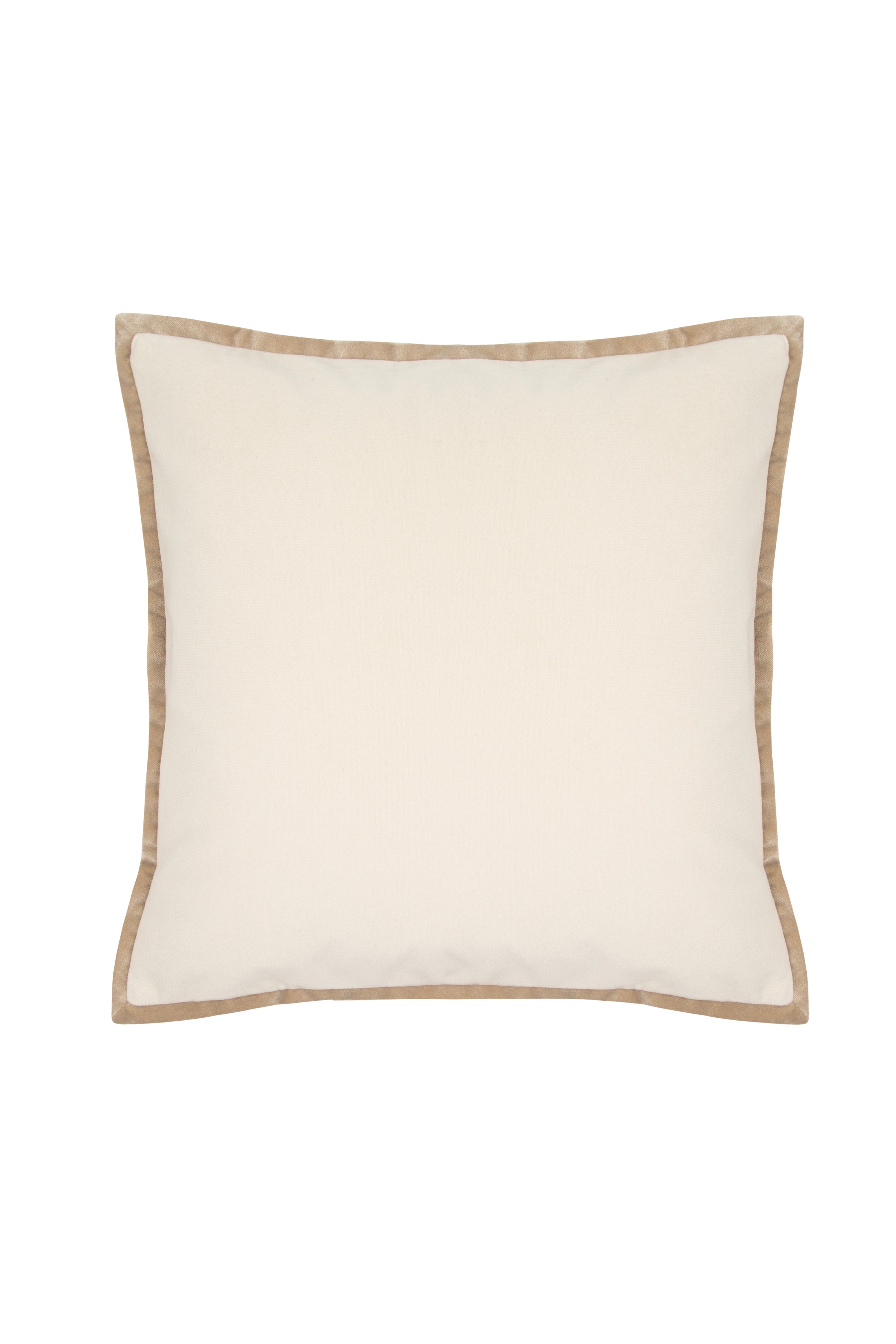 Velvet Piped Square Cushion - Cream & Camel