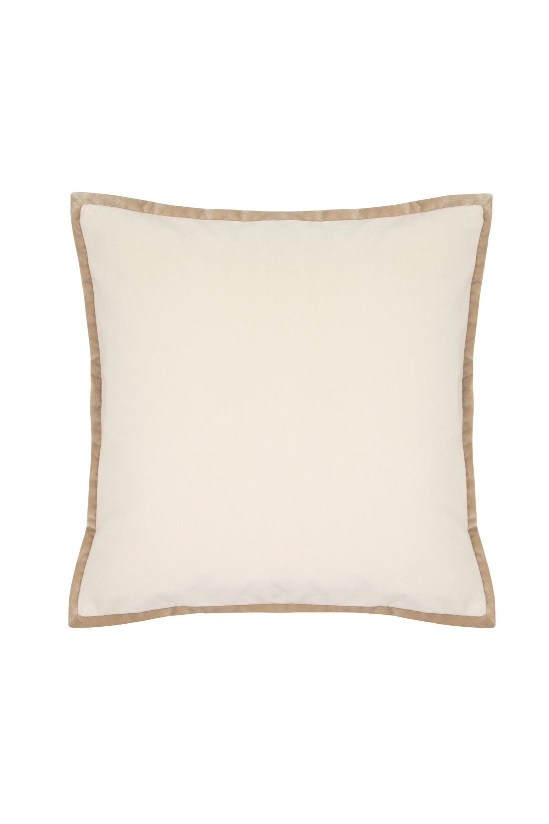 Velvet Piped Square Cushion - Cream & Camel