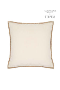 Square Cushion | Cream & Camel - Velvet