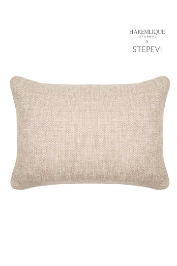 Cojín rectangular | Gris topo y marrón - Tejido