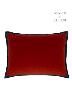 Rectangular Cushion | Red & Navy - Velvet