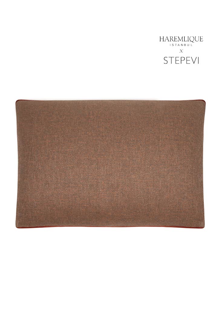 Velvet Piped Woven Cushion - Red & Crimson