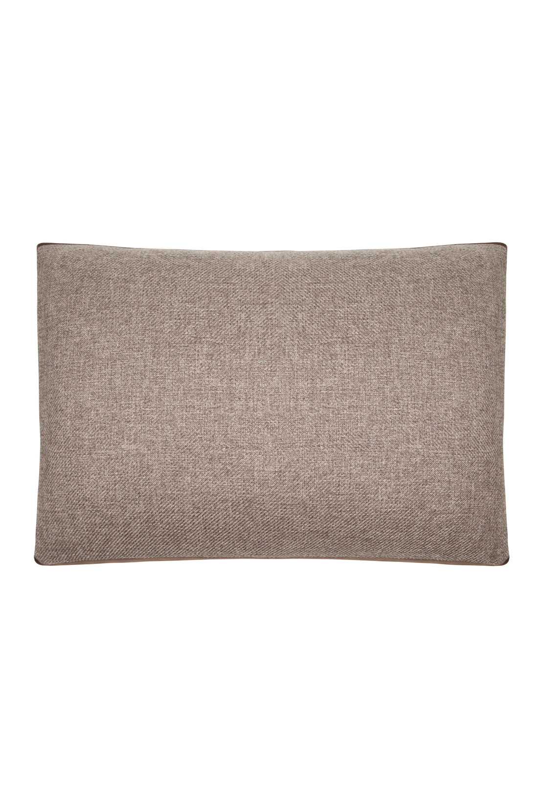 Velvet Piped Woven Cushion - Brown & Brown