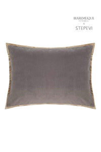 Rectangular Cushion | Gray & Camel - Velvet