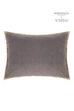 Rectangular Cushion | Gray & Camel - Velvet