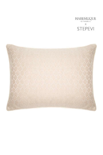 Cojín rectangular | Beige y beige - Tejido