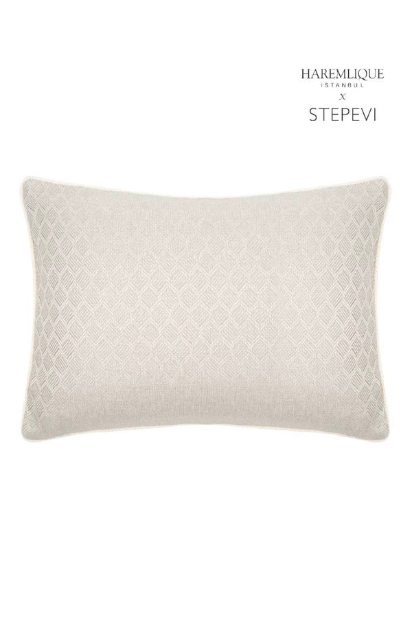 Rectangular Cushion | Gray & Cream - Woven Fabric