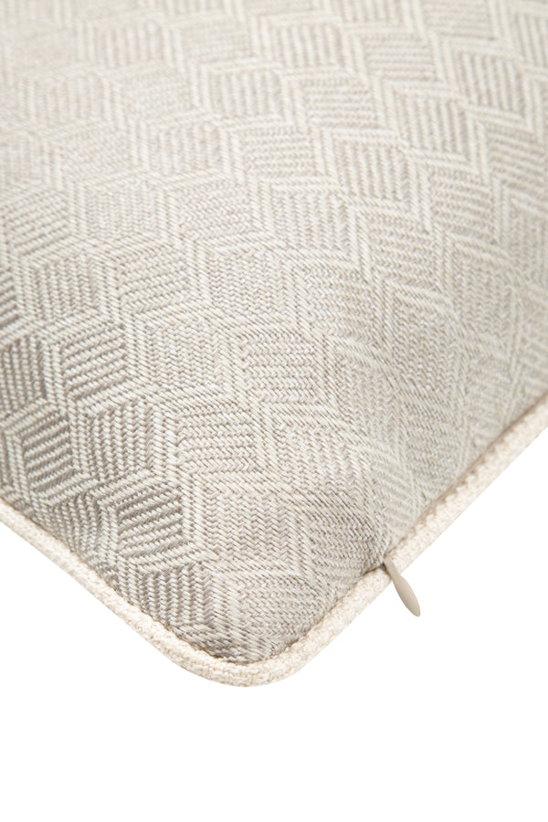 Rectangular Cushion | Gray & Cream - Woven Fabric
