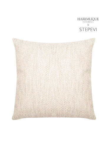 Cuscino quadrato doppia faccia | Beige & Marrone - Tessuto e similpelle