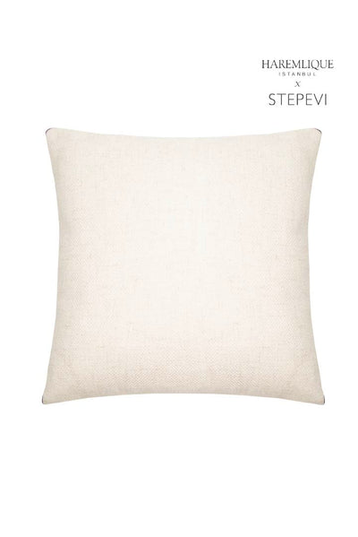 Square Cushion | Cream & Black - Woven Fabric