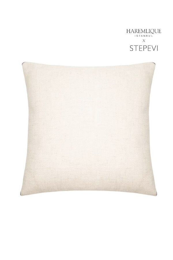 Square Cushion | Cream & Black - Woven Fabric