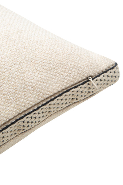 Square Cushion | Cream & Black - Woven Fabric