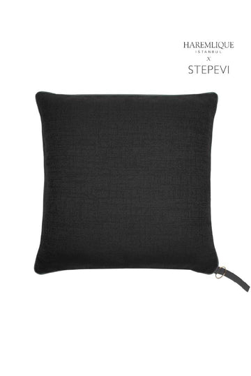Coussin de sol | Noir et gris - Tissu tissé