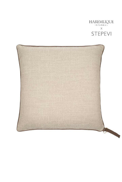 Floor Cushion | Beige & Brown - Woven Fabric