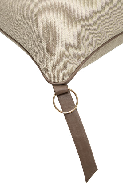 Floor Cushion | Beige & Brown - Woven Fabric