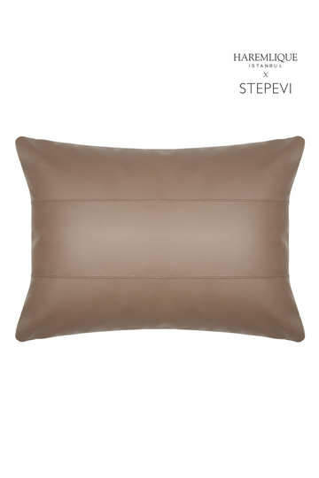 Cojín rectangular | Marrón - Imitación de piel