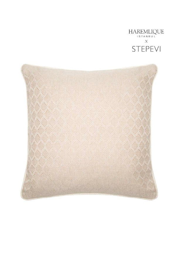 Square Cushion | Beige & Beige - Woven Fabric