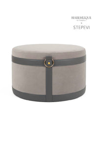 Velvet Ottoman | Gray & Gray