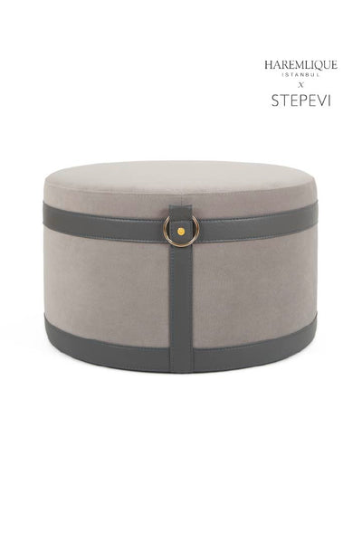 Velvet Ottoman | Gray & Gray