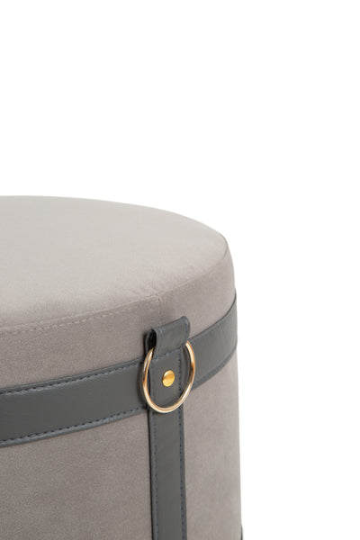 Velvet Ottoman | Gray & Gray