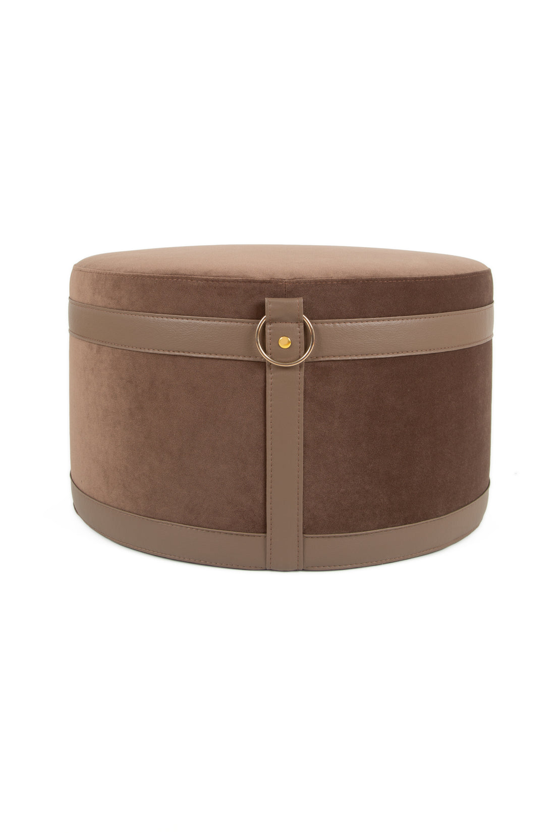 Velvet Pouf - Brown & Brown