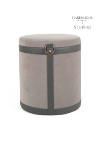 Velvet Ottoman | Gray & Gray