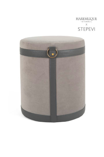 Pouf in velluto | Grigio & Grigio