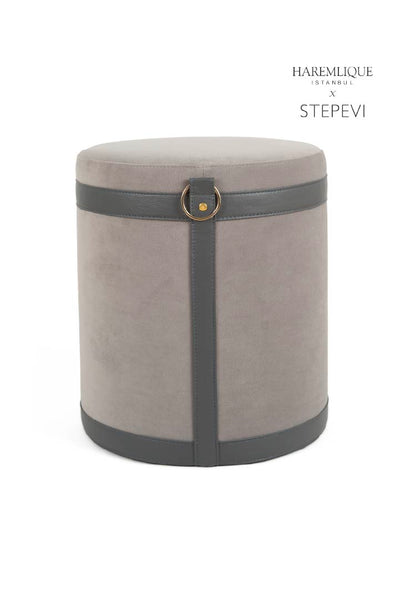 Velvet Ottoman | Gray & Gray