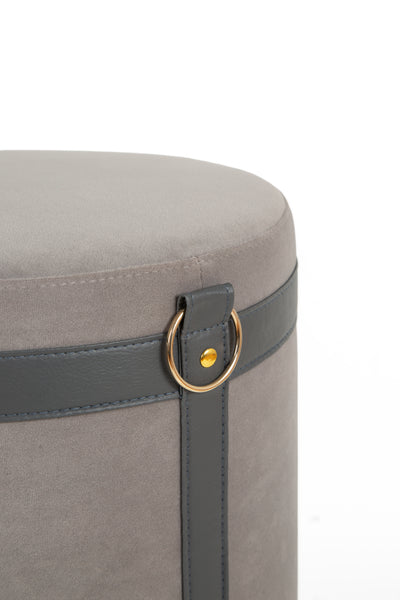Velvet Ottoman | Gray & Gray