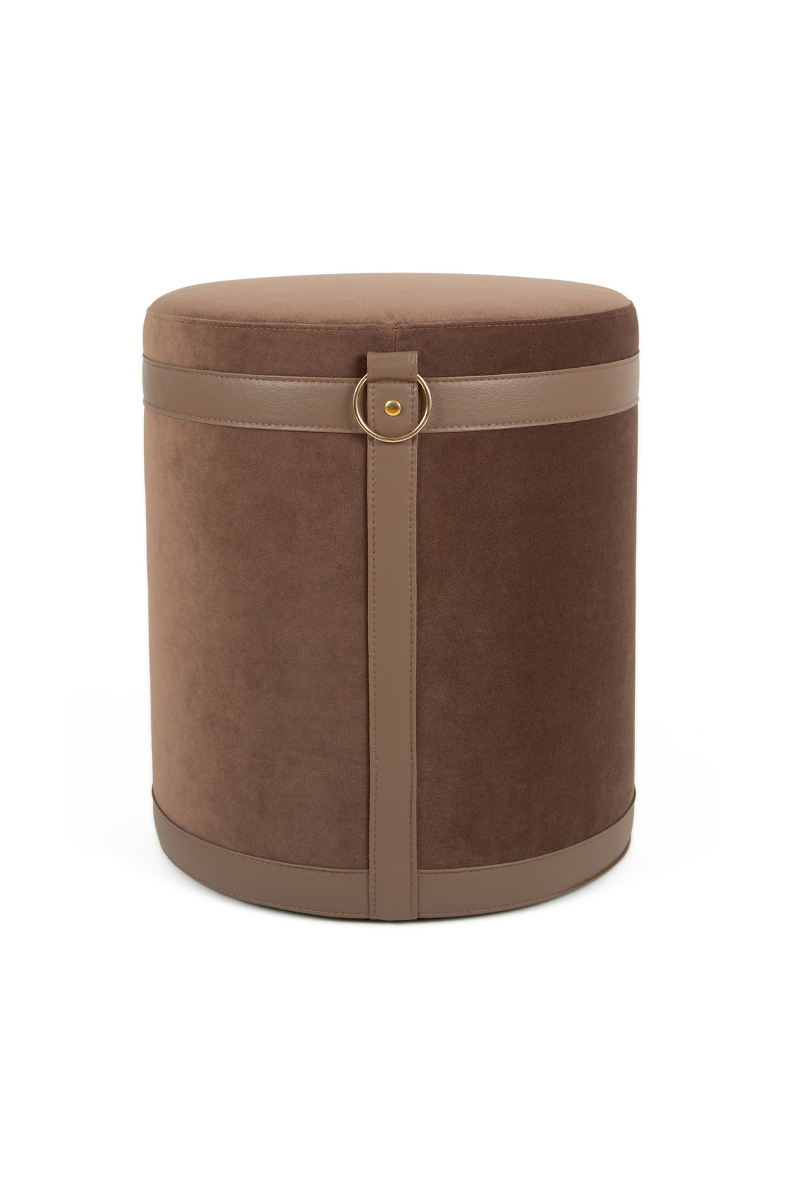 Velvet Pouf - Brown & Brown