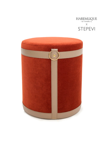 Otomana de terciopelo | Rojo