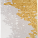 Textured area rug featuring a yellow abstract floral design on a neutral background. Sakura rug. thumbnail_1