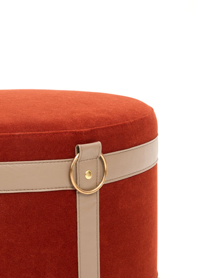 Velvet Ottoman | Red