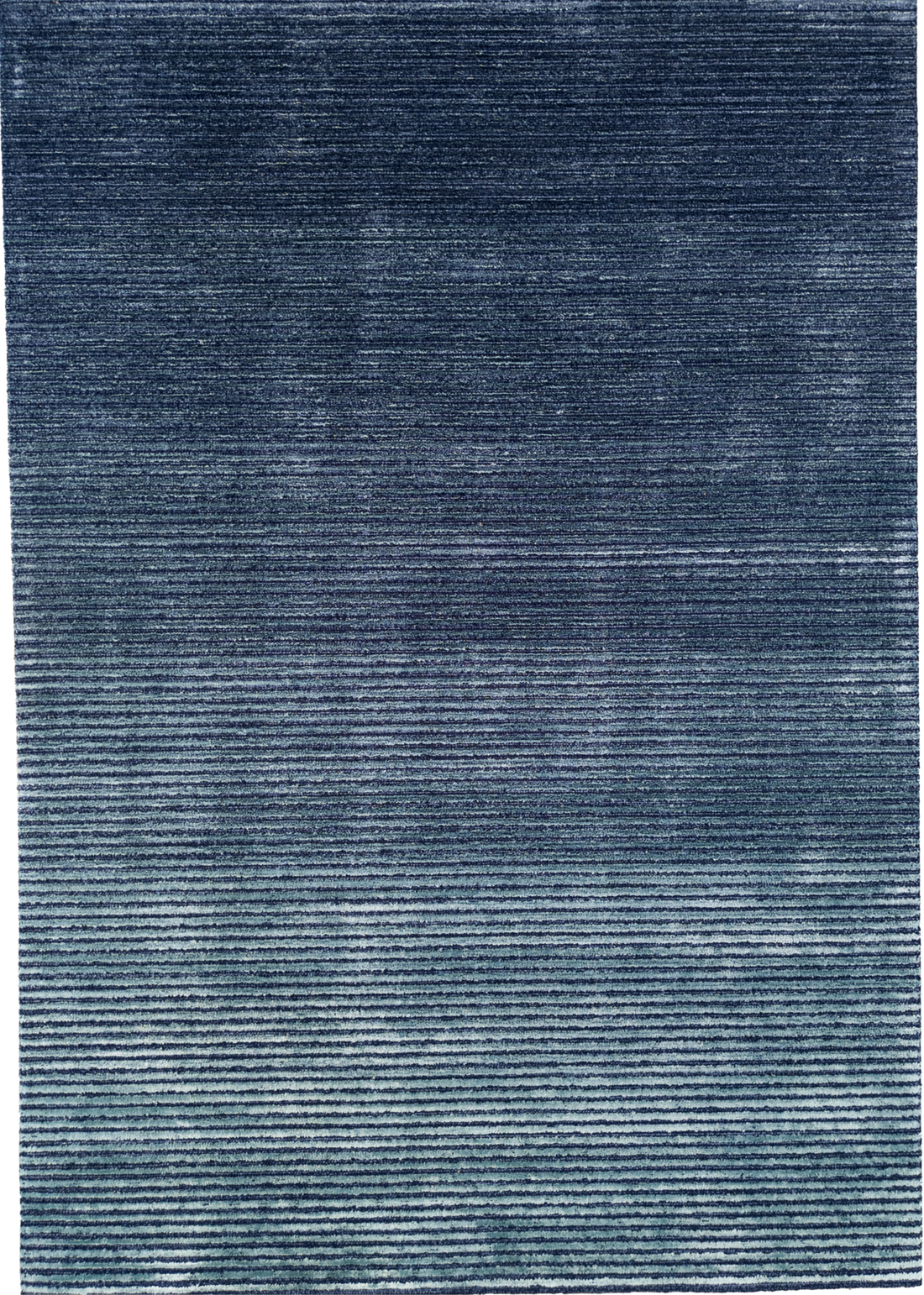 Navy Blue & Ink Blue rug showcasing horizontal stripes and subtle color gradations in a textured weave. thumbnail_1