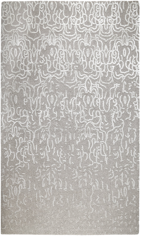 Stone gray rug featuring an ecru fade design, showing soft texture and subtle, elegant pattern variation across the floor thumbnail_1