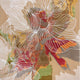 Floral rug showcasing the Lily - Gold design, highlighting its textured surface and abstract botanical pattern. thumbnail_1