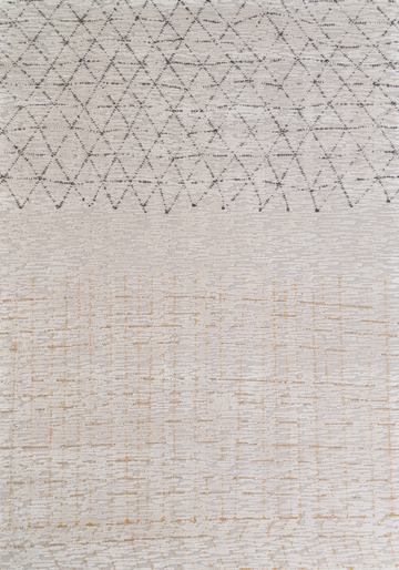 Textured Nomad rug in yellow with geometric pattern, showcasing detail and design of the floor covering. thumbnail_1